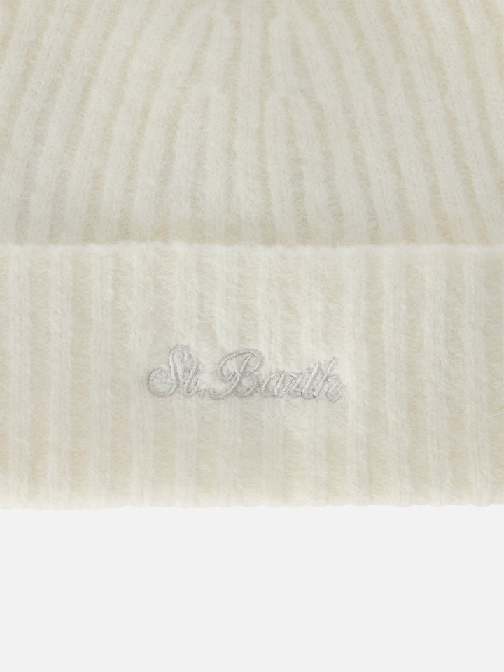 Off white Wengen alpaca blend beanie with logo embroidery