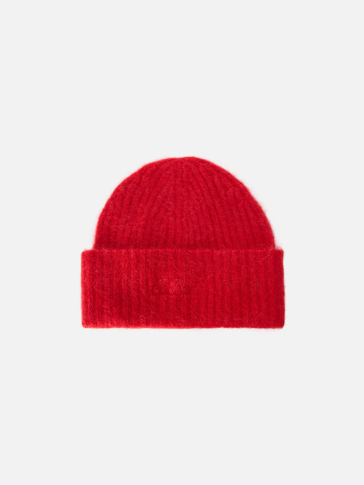 Red stretch alpaca hat Wengen