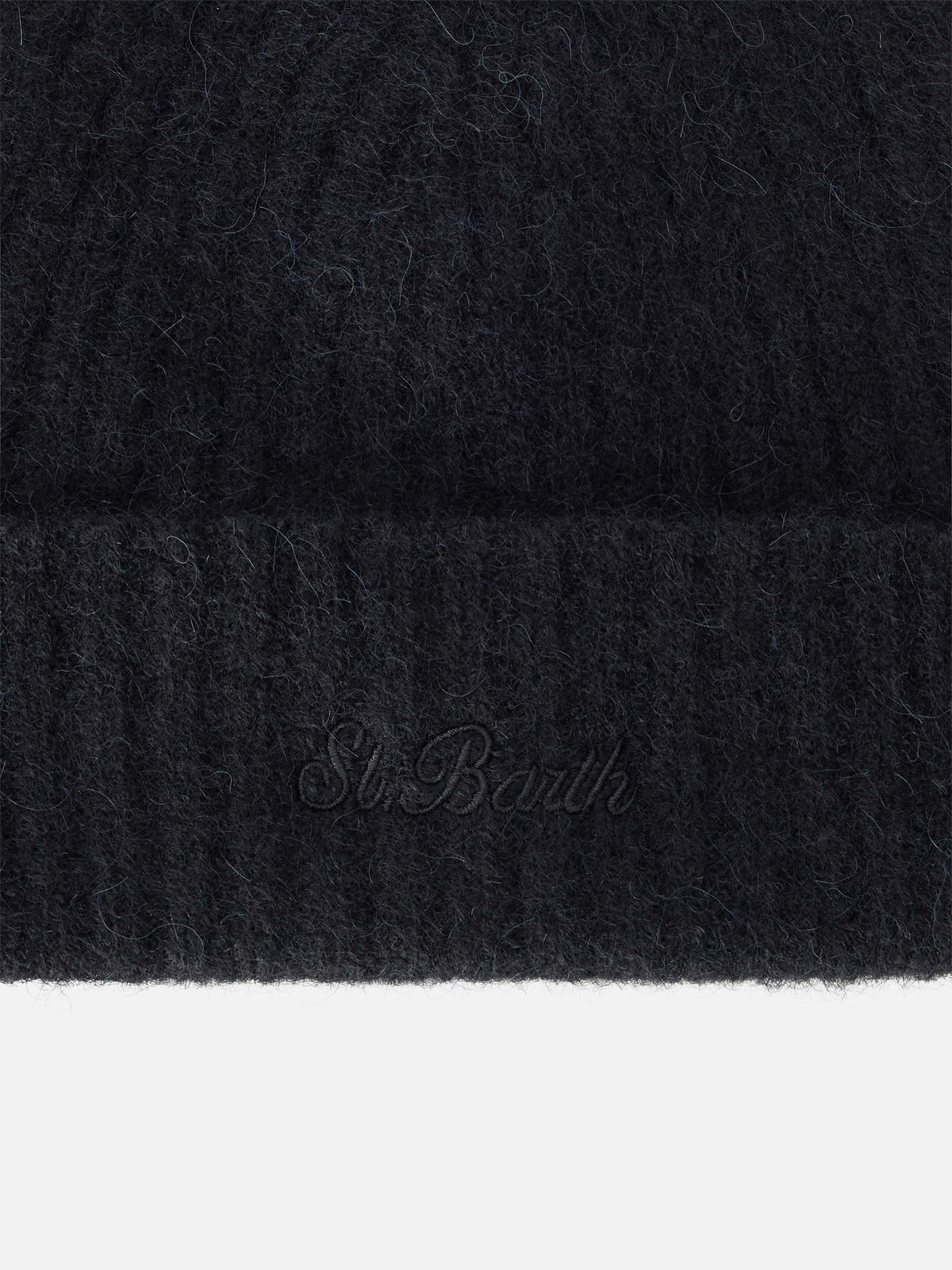 Schwarze Wengen Beanie aus Alpaka-Mix 