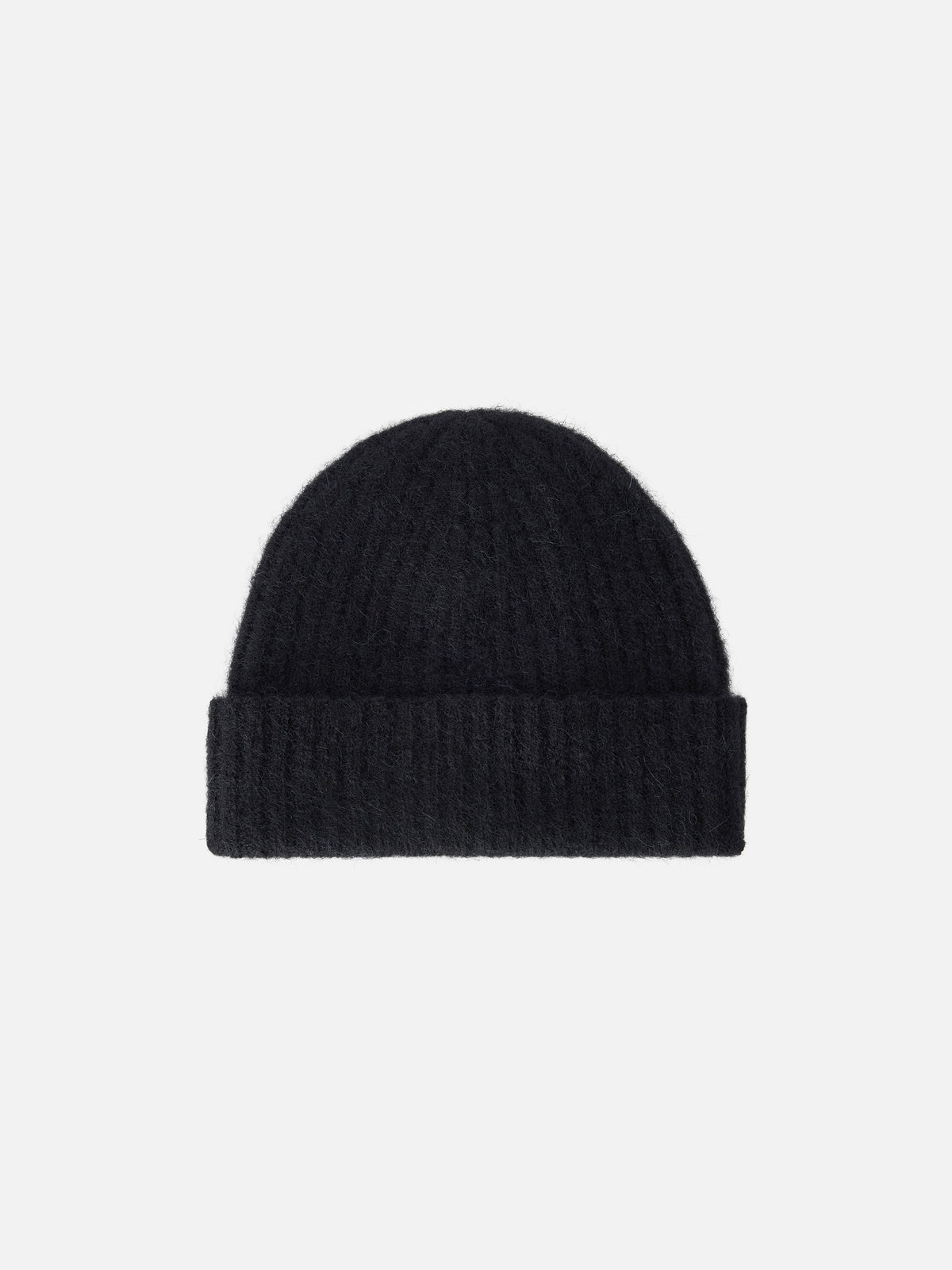 Schwarze Wengen Beanie aus Alpaka-Mix 
