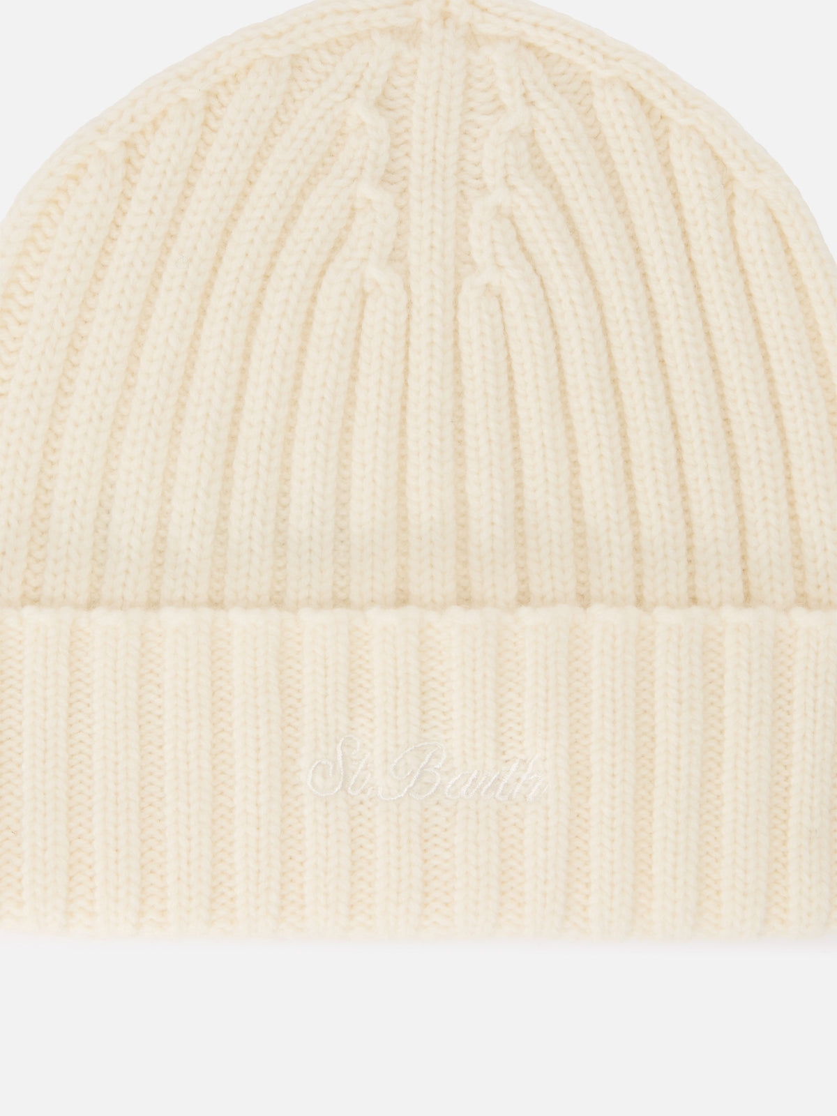 Off-white Wengen Woll-Beanie mit Logostickerei 