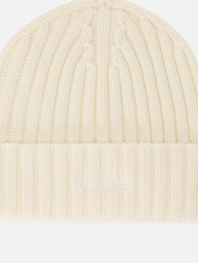 Off-white Wengen Woll-Beanie mit Logostickerei 