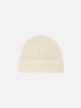 Off-white Wengen Woll-Beanie mit Logostickerei 