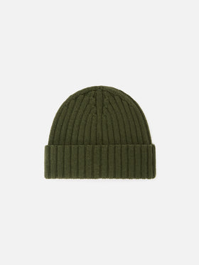 Bonnet Wengen en laine vert militaire avec logo brodé 