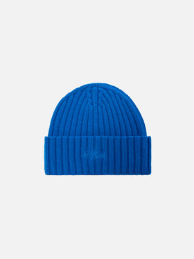 Berretto Wengen in 100% LANA bluette