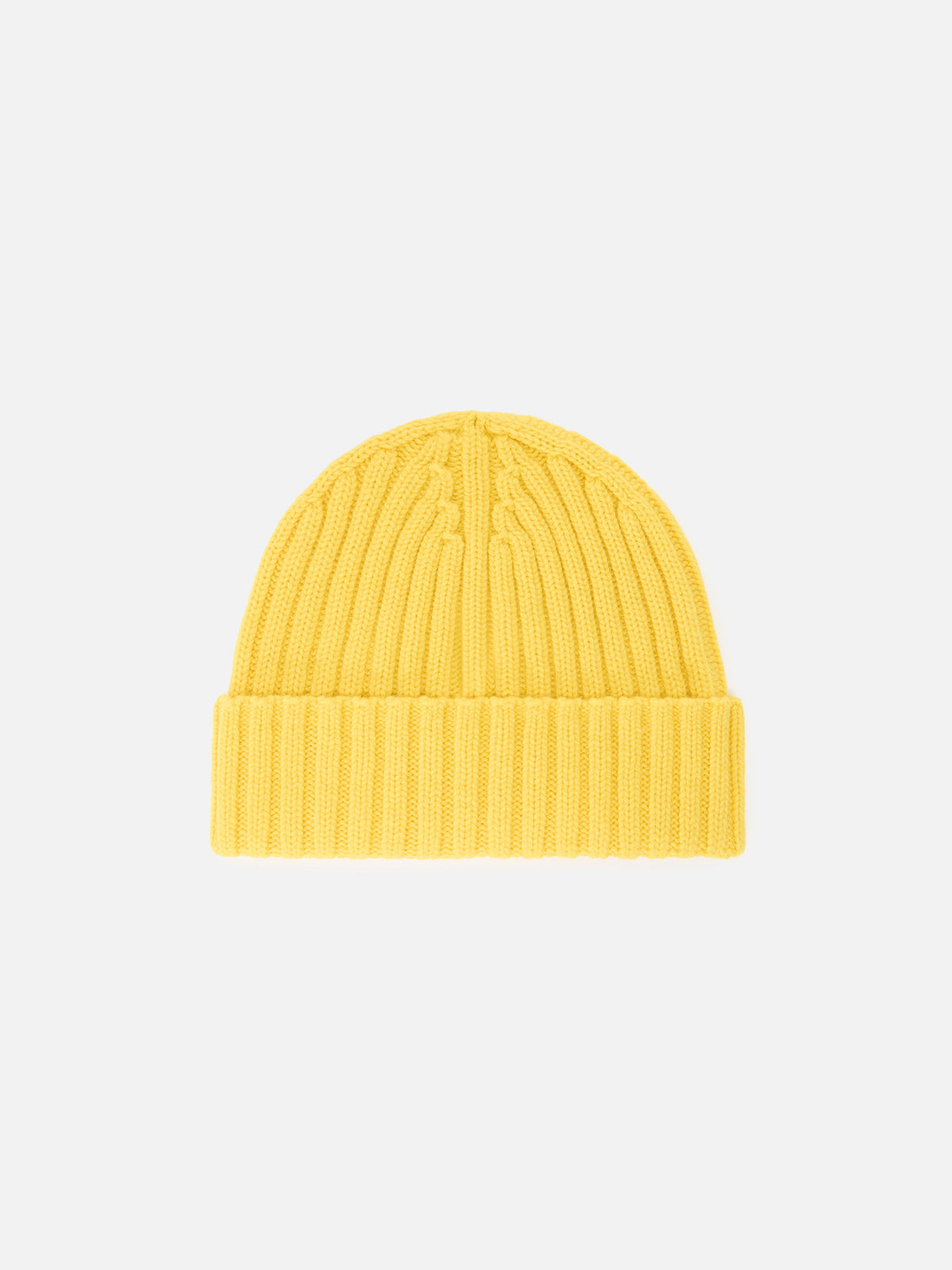 Bonnet Wengen jaune en laine avec broderie logo 