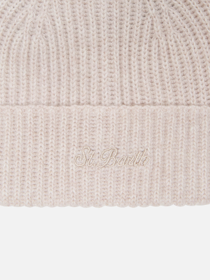 Bonnet en cachemire Wengen beige 
