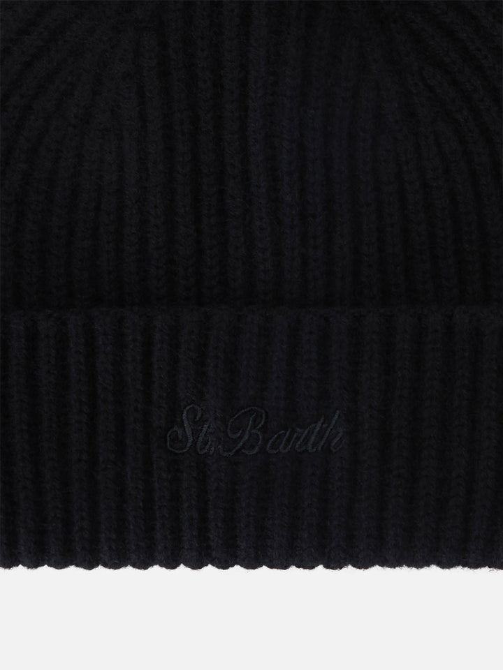 Bonnet Wengen noir en cachemire 