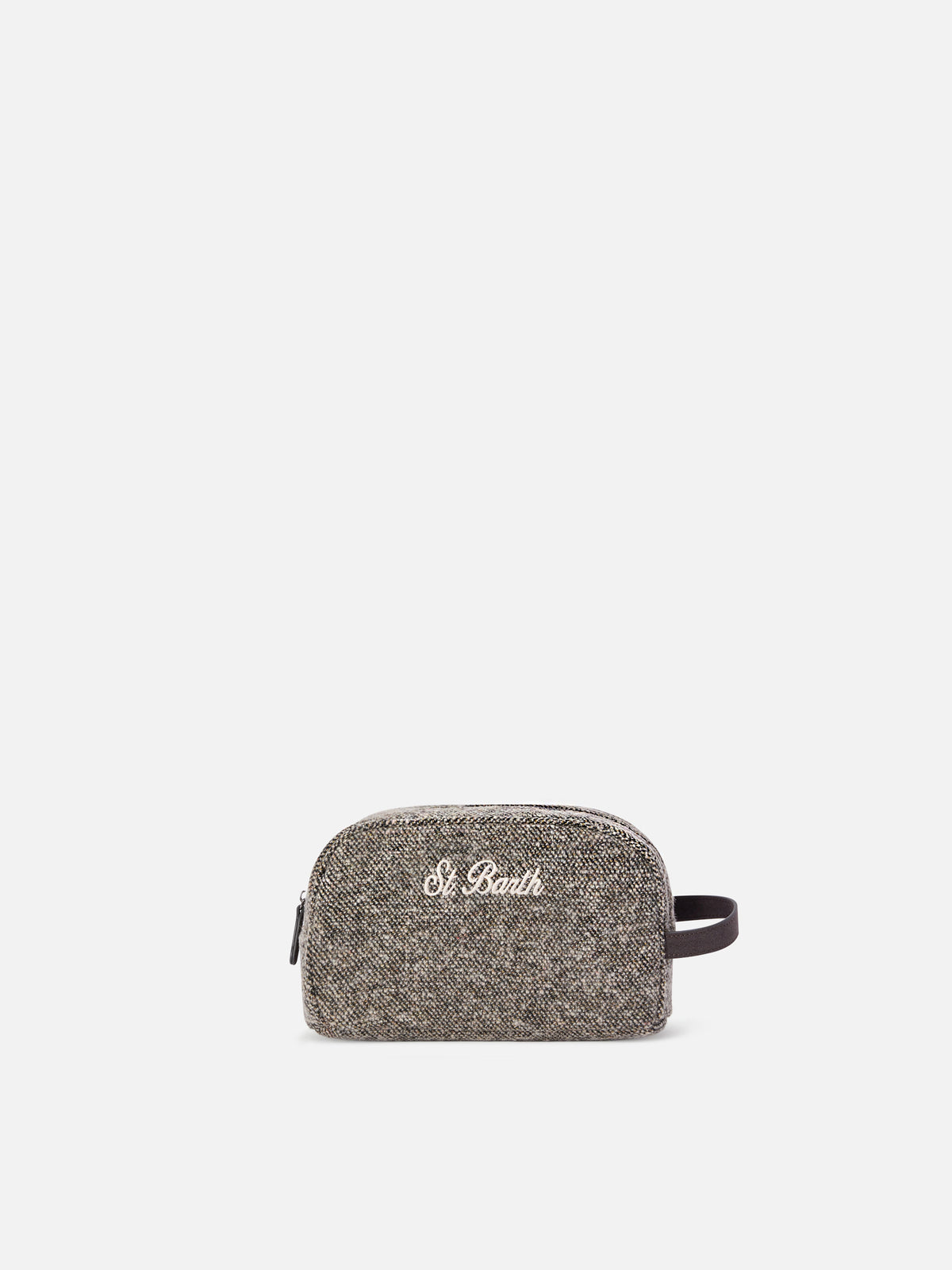 Neceser Grey Westwood de mezcla de lana con motivo de sarga 