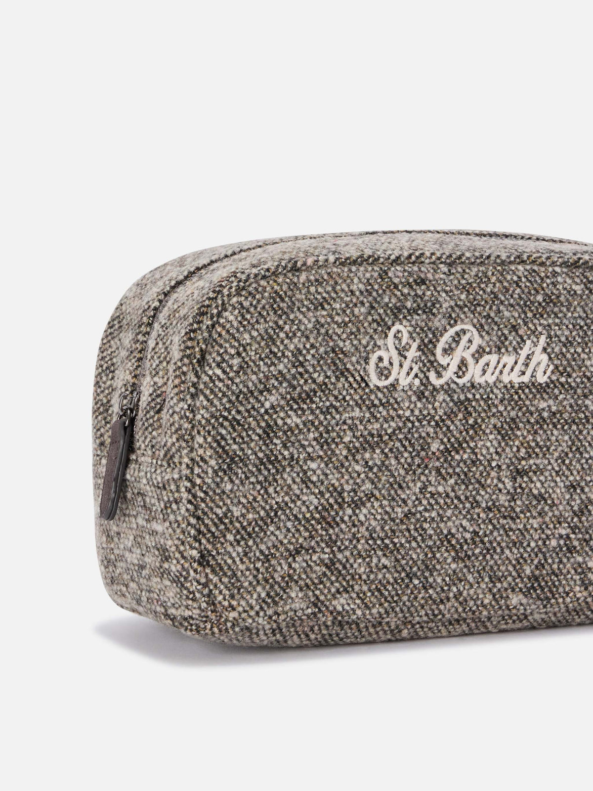 Neceser Grey Westwood de mezcla de lana con motivo de sarga 