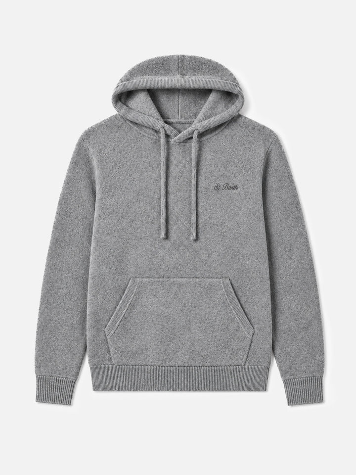 Sudadera con capucha Willbur de mezcla de cashmere en color liso gris melange 