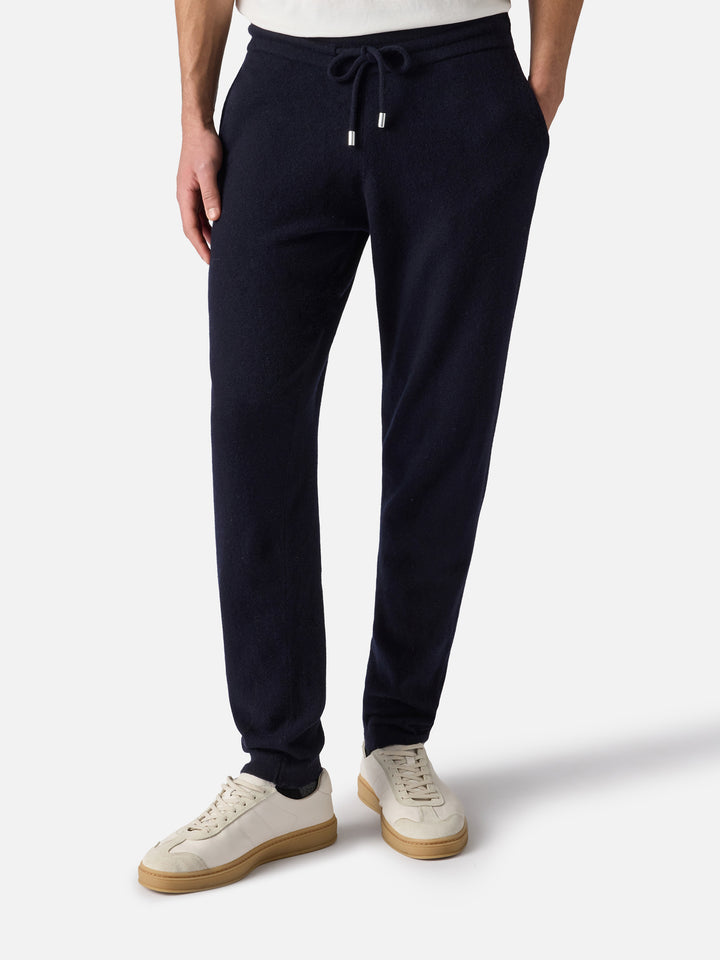 Pantaloni jogger blu in maglia da uomo Walton