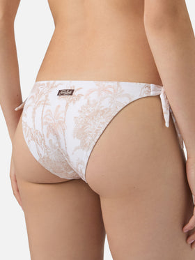Slip mare Yali classico con stampa toile de jouy beige