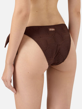 Yali braune klassische Badehose aus Sangallo-Spitze - Leda Sangallo-Spitzen-Triangel-Bralette-Oberteil