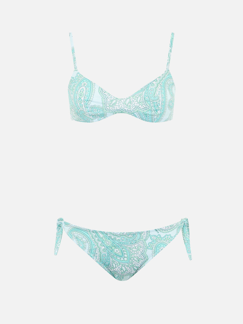 Woman paisley scoop bralette bikini May Yali