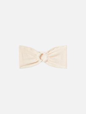 Yulia beige crinkle bandeau top
