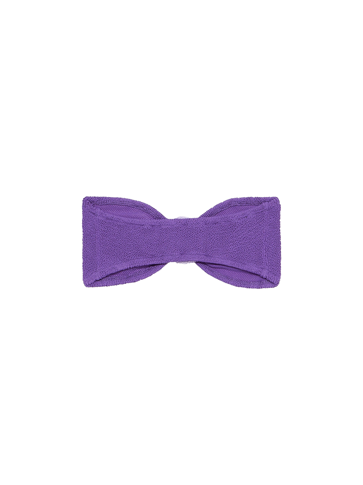 Woman purple crinkle bandeau top swimsuit Yulia