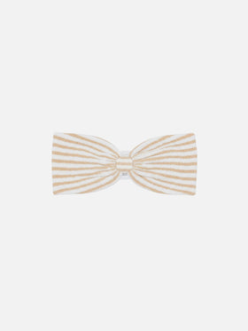 Yulia crinkle bandeau top with striped print