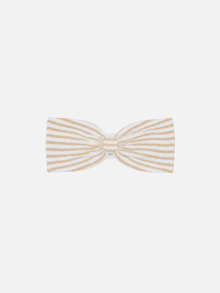 Top bandeau Yulia de tejido crinkle con estampado de rayas 