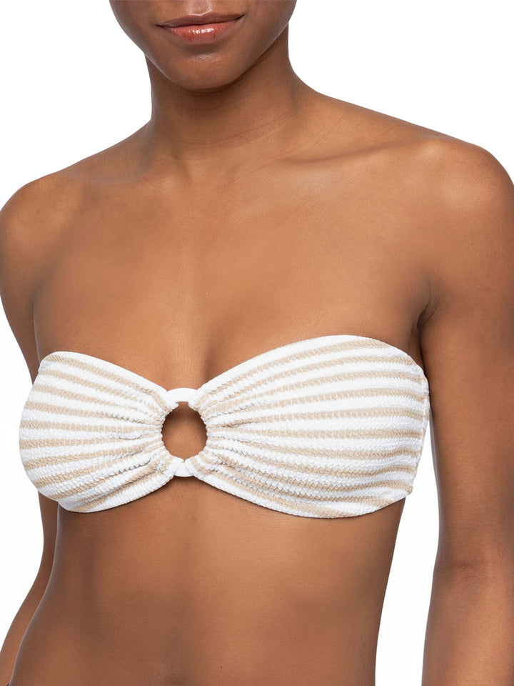 Yulia Crinkle-Bandeau-Top mit Streifendruck