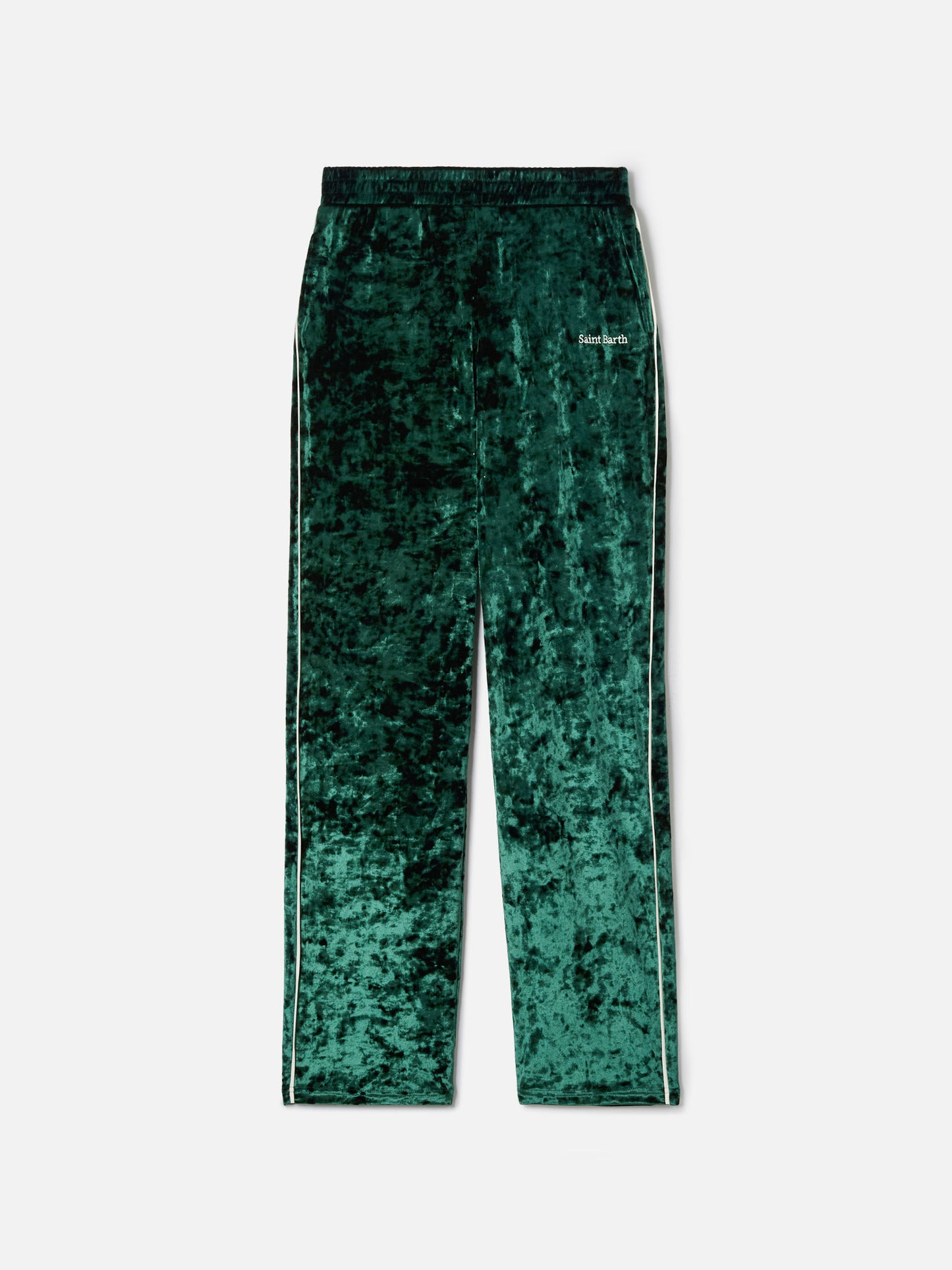 Pantaloni da donna in ciniglia verde Yvonne