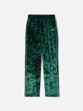 Pantaloni da donna in ciniglia verde Yvonne