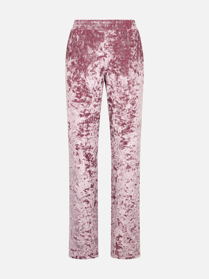 Pantaloni da donna in ciniglia rosa Yvonne