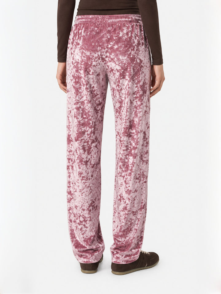 Pantaloni Yvonne in ciniglia rosa