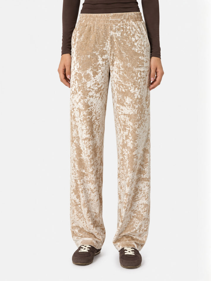 Pantaloni Yvonne in ciniglia beige