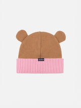 Girl pink and brown hat Zaya with Bear shape