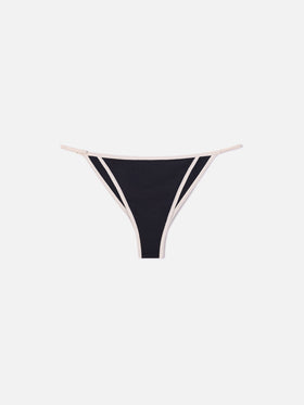 Slip mare Zephire String modello brasiliana nero con profilo a contrasto