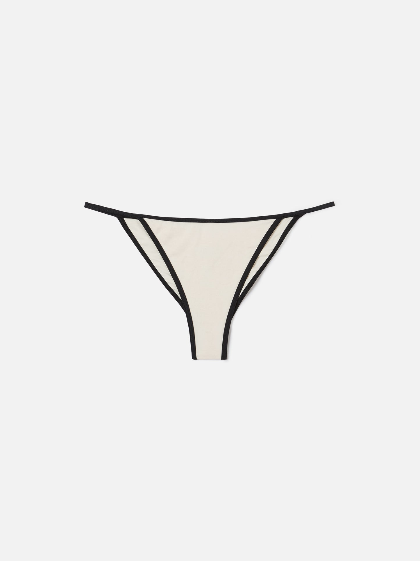 Zephire String brazilian bikini bottoms in cream with contrasting trim