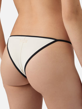 Bikini color crema Paloma Zephire String con ribetes en contraste 