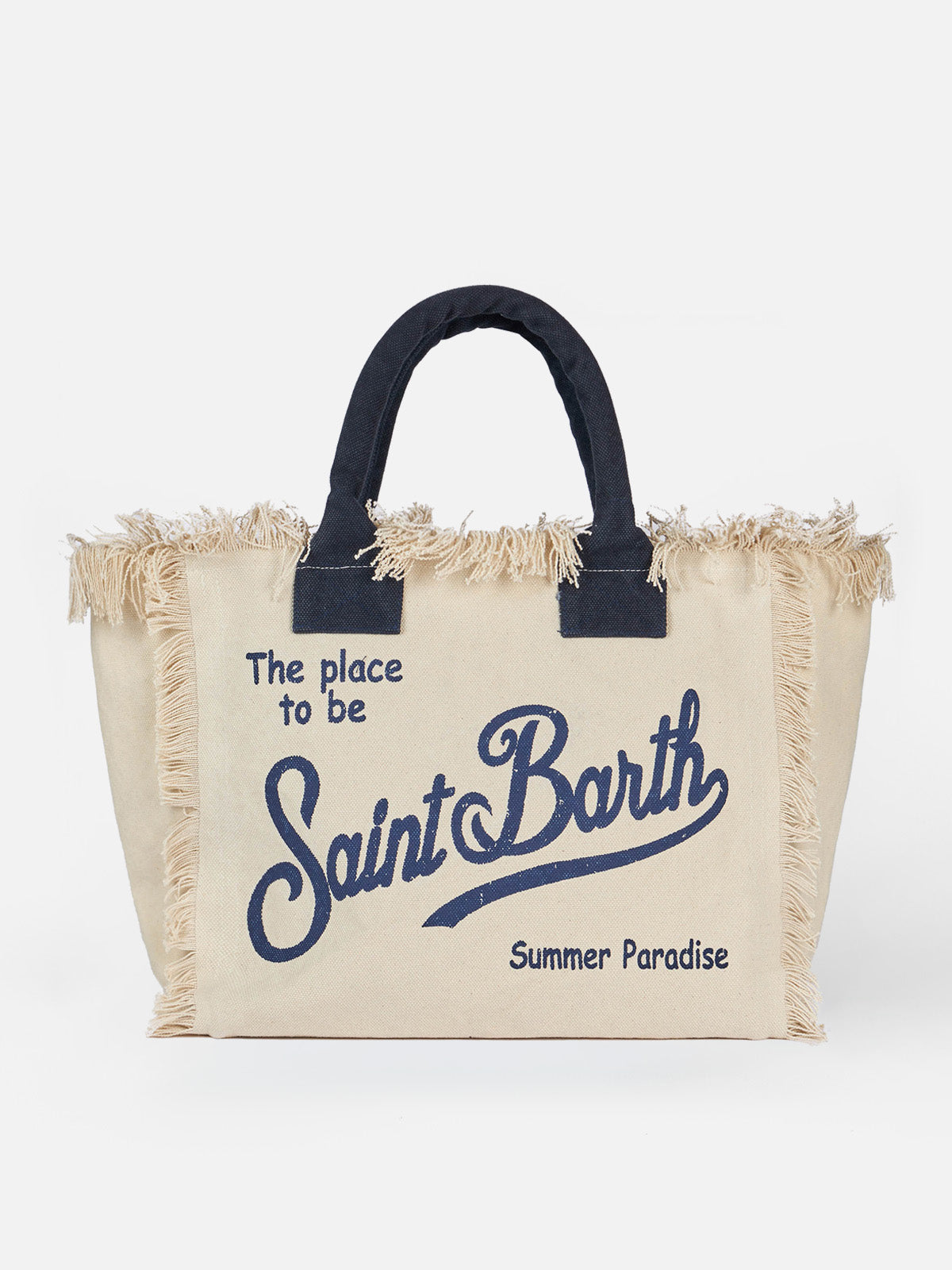 Borsa a spalla Vanity in canvas di cotone off-white