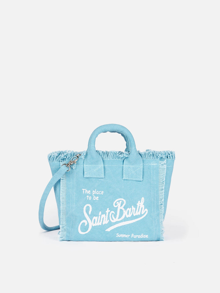 Light blue cotton canvas Mini Vanity bag - MC2 Saint Barth
