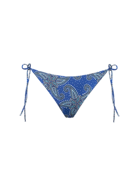 Slip mare donna blu con fantasia paisley