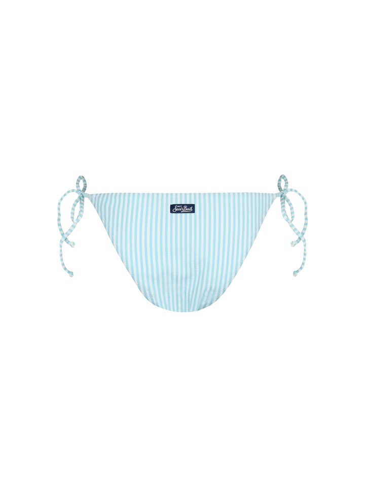 Woman seersucker striped classic swim briefs Virgo - MC2 Saint Barth