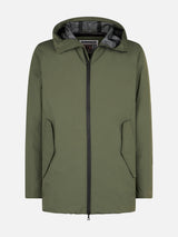 Man hooded military green Voyager parka jacket