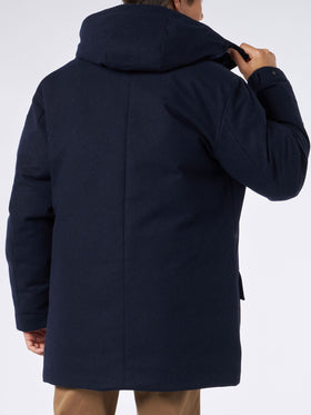 Marineblaue Parkajacke mit Kapuze für Herren Voyager