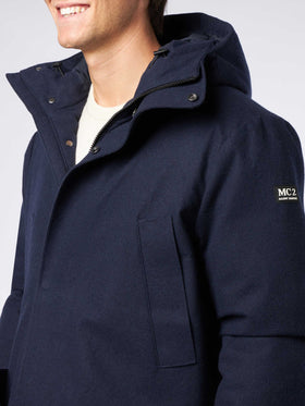Marineblaue Parkajacke mit Kapuze für Herren Voyager