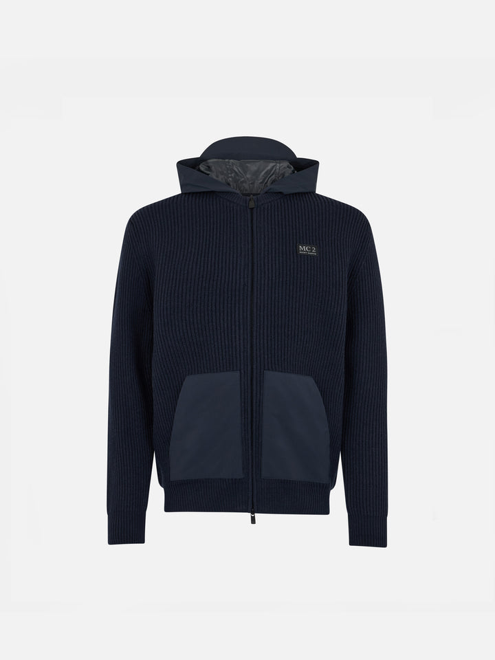 Felpa Full Zip Wiberg Jr con cappuccio e tasche in tessuto tecnico