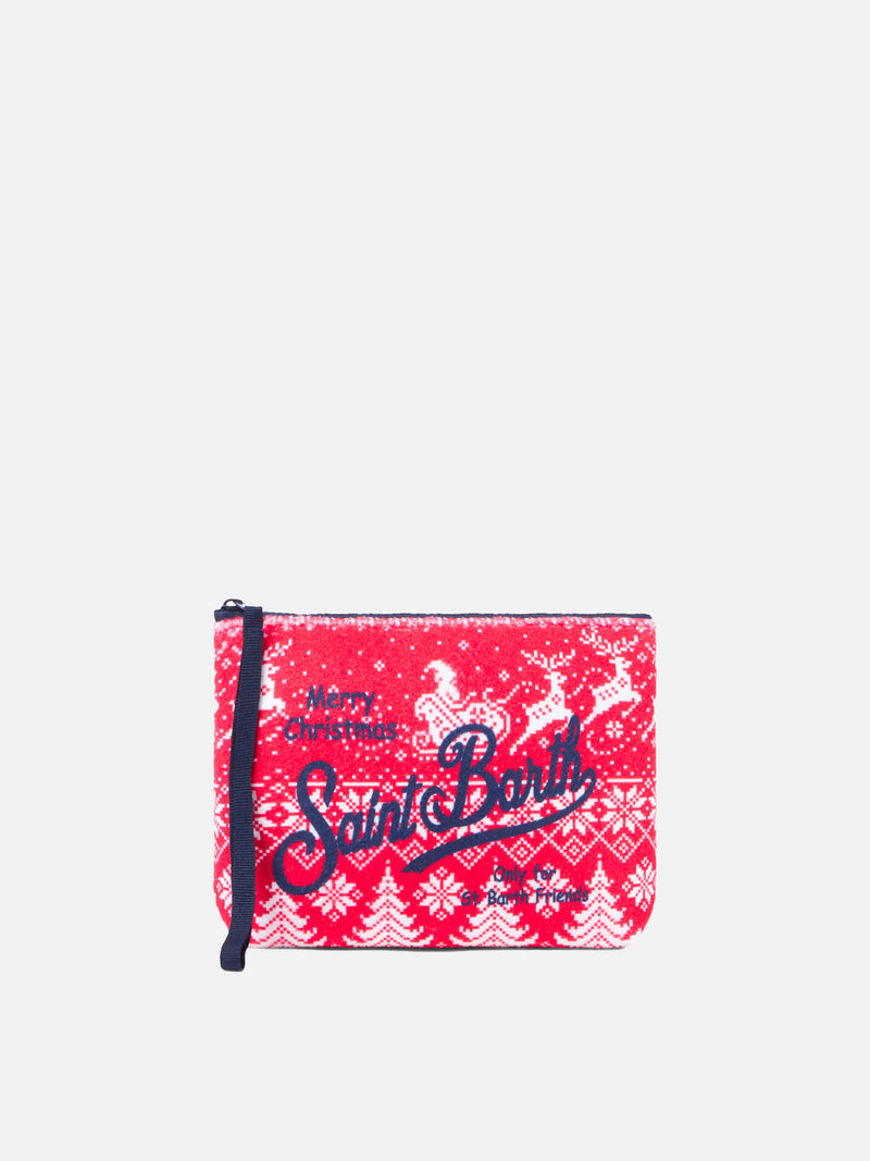 Aline wooly pochette with Santa Claus print