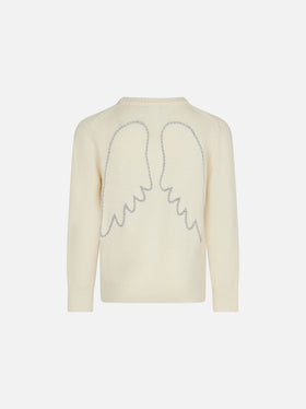 Girl sweater angel wings embroidery - MC2 Saint Barth