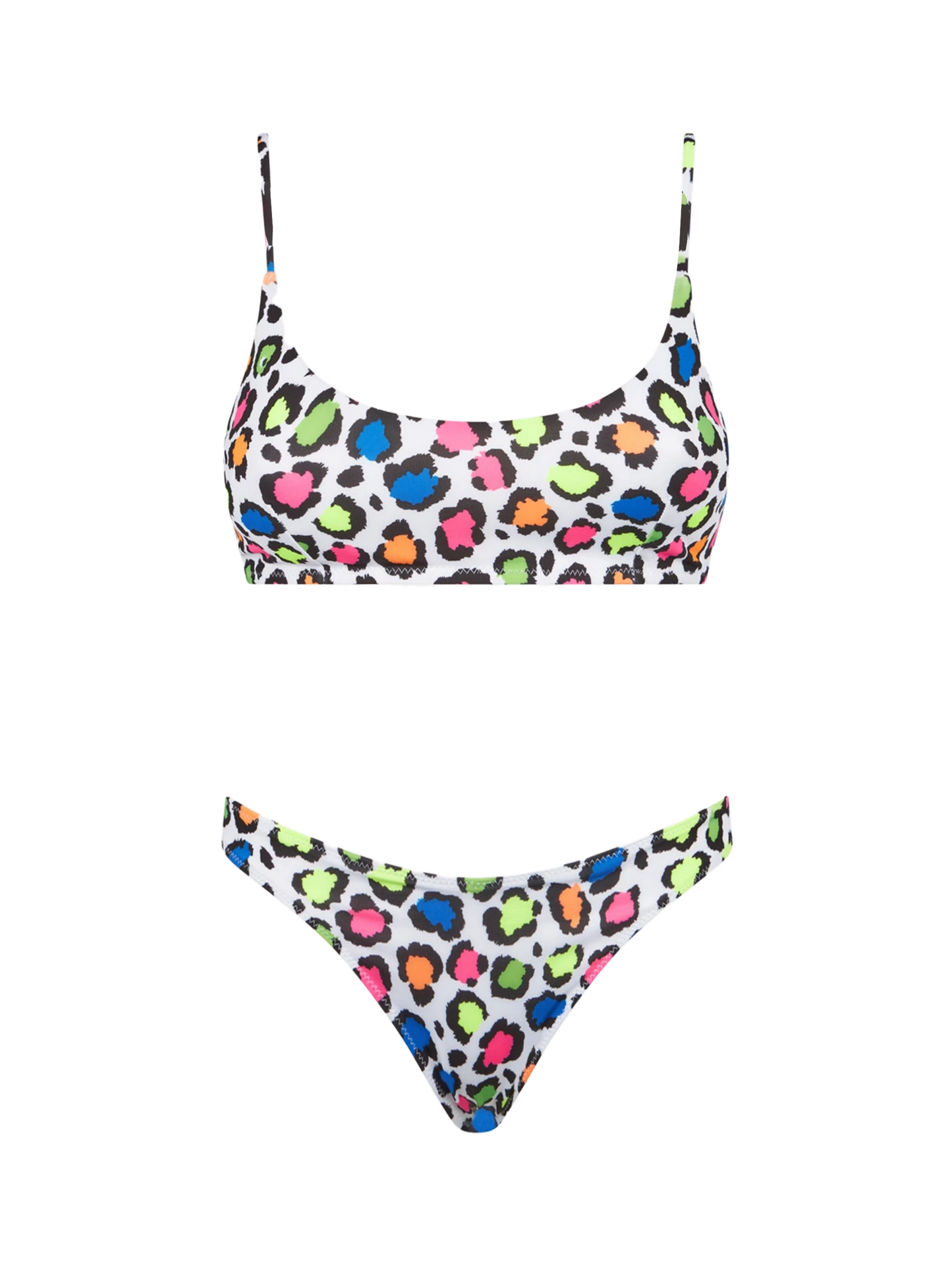 Bikini da donna a bralette con stampa animalier pop