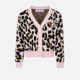 Cardigan corto da bambina con ricamo Saint Barth
