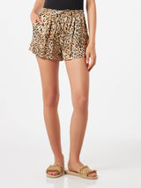 Damen-Shorts mit Animalier-Print