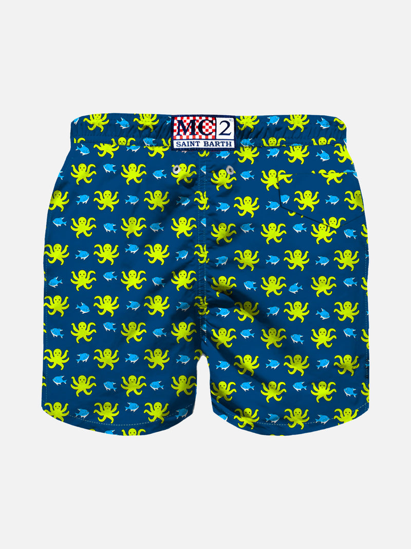 Jungen-Badeshorts mit Oktopus-Print