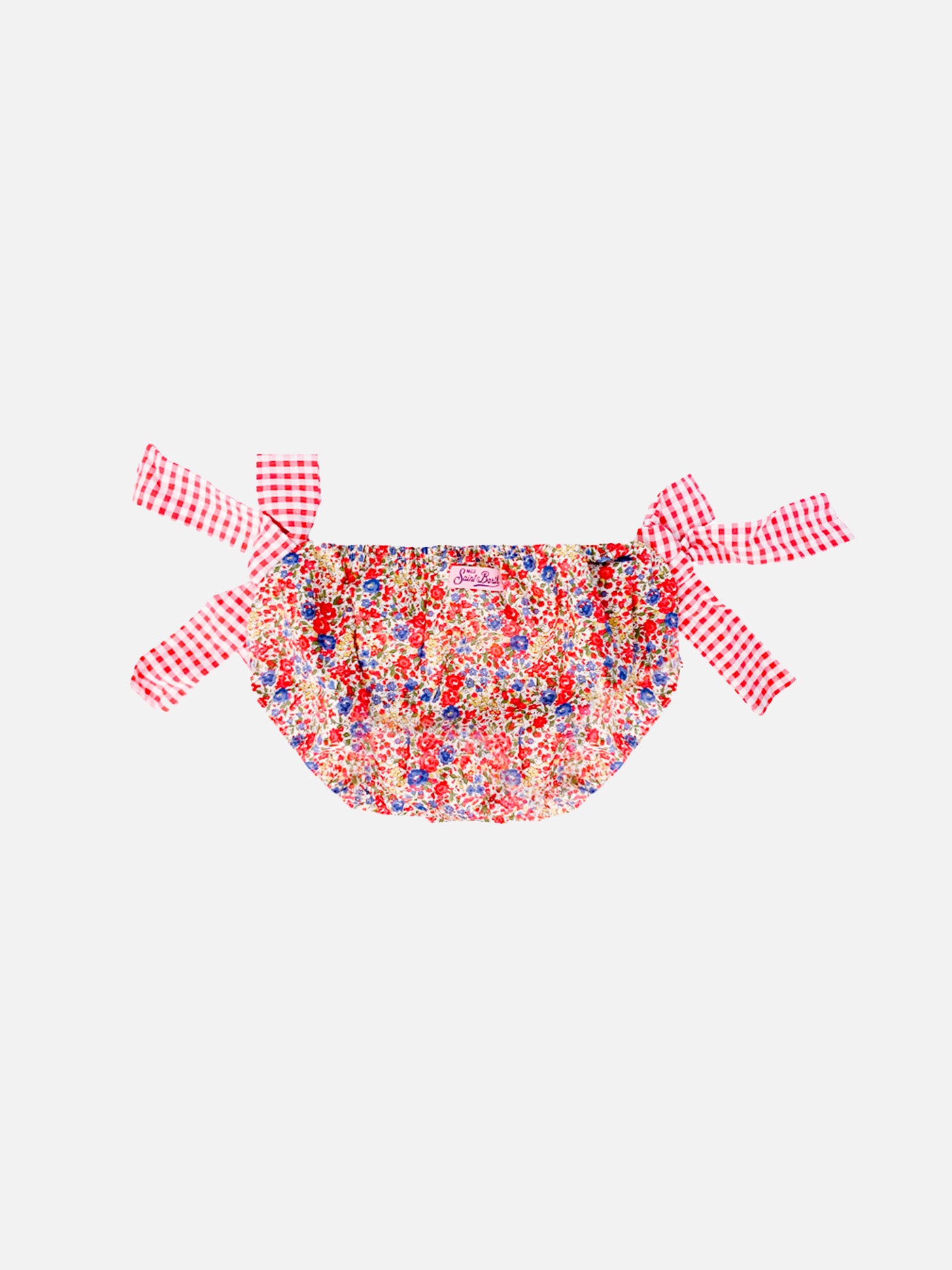 Girl swim briefs with flower print with bows | Made with Liberty fabrics - MC2 Saint Barth
