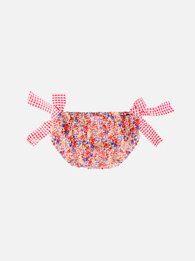 Girl swim briefs with flower print with bows | Made with Liberty fabrics - MC2 Saint Barth