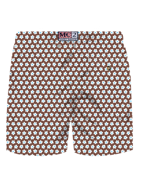 Comfort Light stretch swim shorts with tie print